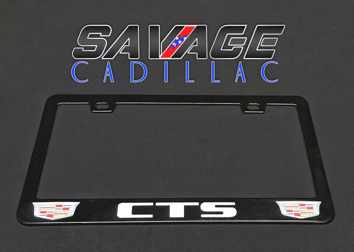 CADILLAC CTS GLOSS BLACK LICENSE PLATE FRAME